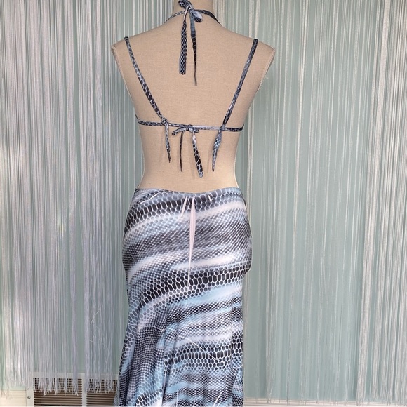 Mikino Open Back Snake Print Maxi Dress NWT - Picture 9 of 17